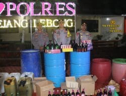 Polres Rejang Lebong-Razia Penjual MIRAS, TUAK & ARAK