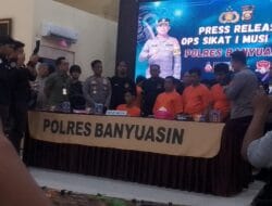 Polres Banyuasin Berhasil Amankan 45 Orang Tersangka dan 14 Orang Preman Dalam Operasi sikat 1 musi 2025