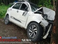 Kades Mekarsari meninggal di tempat Akibat Mobil yang di tumpanginya menabrak Pohon