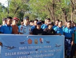 Lanud Sultan Hasanuddin Gelar Aksi Bersih Lingkungan Peringati HUT Ke-80 TNI