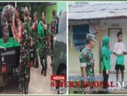 Koramil 1903 Darangdan gelar Jum’at Berkah dengan membagikan 150 Paket sembako bagi warga penyandang Disabilitas dan jompo