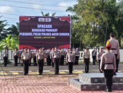 Sebanyak 40 Personel Polres Aceh Singkil Naik Pangkat, Kapolres Tekankan Peningkatan Profesionalisme Aceh Singkil